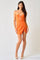Cocktail Dresses Short Strapless Rhinestone Double Bow Mini Dress Orange