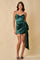 Cocktail Dresses Short Strapless Satin Twisted Front Bodycon Dress Hunter