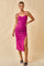 Cocktail Dresses Spaghetti Strap Sweetheart Neckline Slitted Dress Magenta