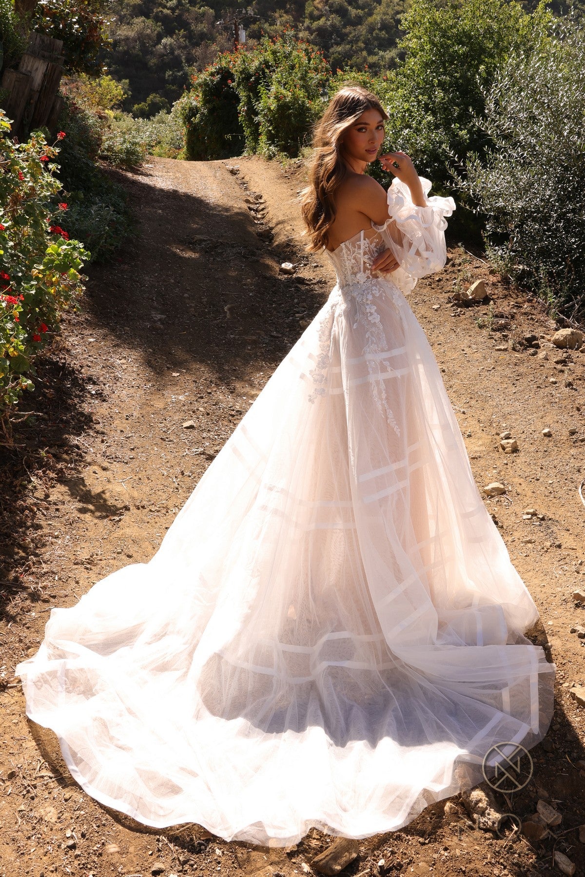 Wedding Dresses A Line Puff Wedding Dress White Nude