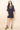 Cocktail Dresses Short Mid Sleeve Embroidered Dress Navy
