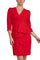Cocktail Dresses Short Pleated Fitted Cocktail Dress Spring Red