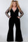 Formal Dresses Long Formal Stertch Velvet Jumpsuit Caviar