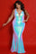 Plus Size Dresses Fitted Long Layered Sequin Formal Plus Size Evening Dress Unicorn