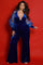 Jumpsuit Long Formal Velvet Evening Plus Size Jumpsuit  Royal