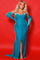 Plus Size Dresses Long Prom Formal Mermaid Gown Plus Size Dress Teal