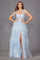 Prom Dresses Tiered Ruffle Skirt Long Formal Prom Gown Ice Blue
