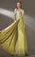 Formal Dresses Long Sleeve Formal Lace Applique Evening Dress Pistache