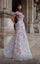 Formal Dresses Long Beaded A Line Floral Formal Dress  White