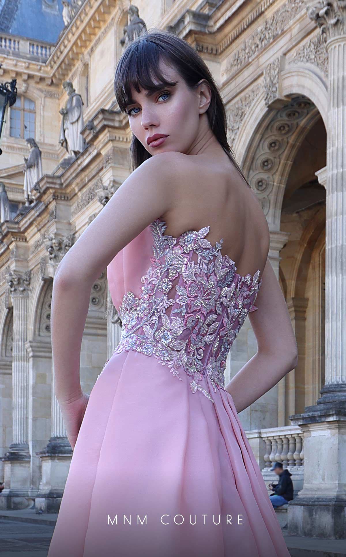 Formal Dresses Fitted Long Formal Pleated Evening Dress Pink