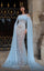 Formal Dresses Long Formal Fitted Sequin Dress Light Blue