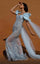 Formal Dresses Long Fitted Evening Gown Beaded Ruffle Formal Dress  Blue