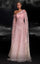 Formal Dresses A Line Long Formal Cape Sleeve Evening Dress Salmon