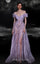 Formal Dresses Beaded A Line Long Ruffle Slit Formal Evening Dress Lilac