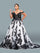Wedding Dresses Long Off Shoulder Plus Size Wedding Dress Black/White