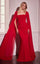 LaDivine CD356 Long Fitted Formal Cape Dress