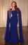 LaDivine CD356 Long Fitted Formal Cape Dress
