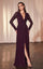 Formal Dresses Long Sleeve Formal Metallic Evening Dress Wine