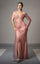 Prom Dresses Pleated Long Formal Beaded Sequin Corset Prom Dress Pink