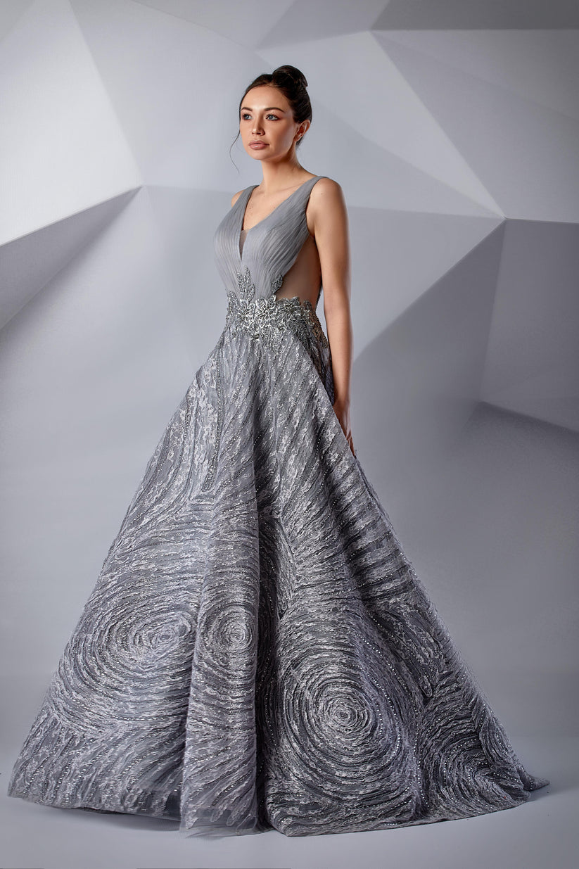 Formal Dresses Long Pleated Formal Evening Dress Pearl Blue
