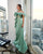 Prom Dresses Fitted Slit Mermaid Formal Prom Dress Gray Green
