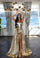 Prom Dresses Prom Long Metallic Slit Formal Dress Light Gold