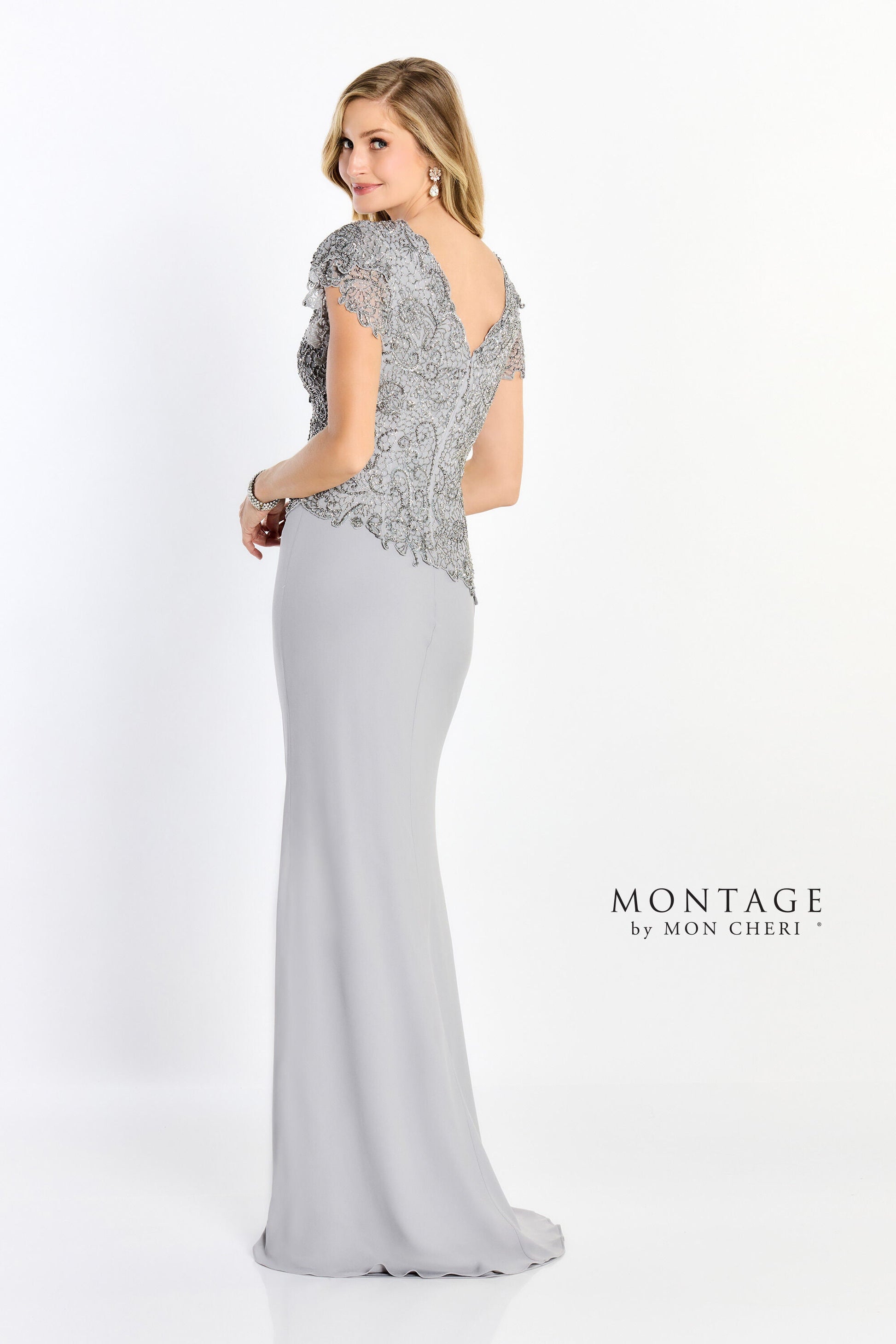 Mother of the Bride Dresses Long Formal Beaded Mother of the Bride Dress Silver