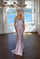 Prom Dresses Beaded Formal Long Fitted Slit Prom Dress Magenta