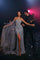 Prom Dresses Fitted Slit Long Formal Cape Prom Dress Blue