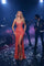 Prom Dresses Fitted Slit Long Prom Formal Evening Dress Orange