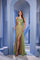 Prom Dresses Fitted Slit Long Beaded Formal Overskirt Dress Green