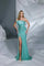 Prom Dresses Formal Long Fitted Slit Beaded Prom Dress Green