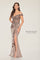 Formal Dresses Beaded Long Lace Formal Dress Taupe