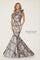 Formal Dresses Fitted Long Beaded Belt Formal Dress Oyster