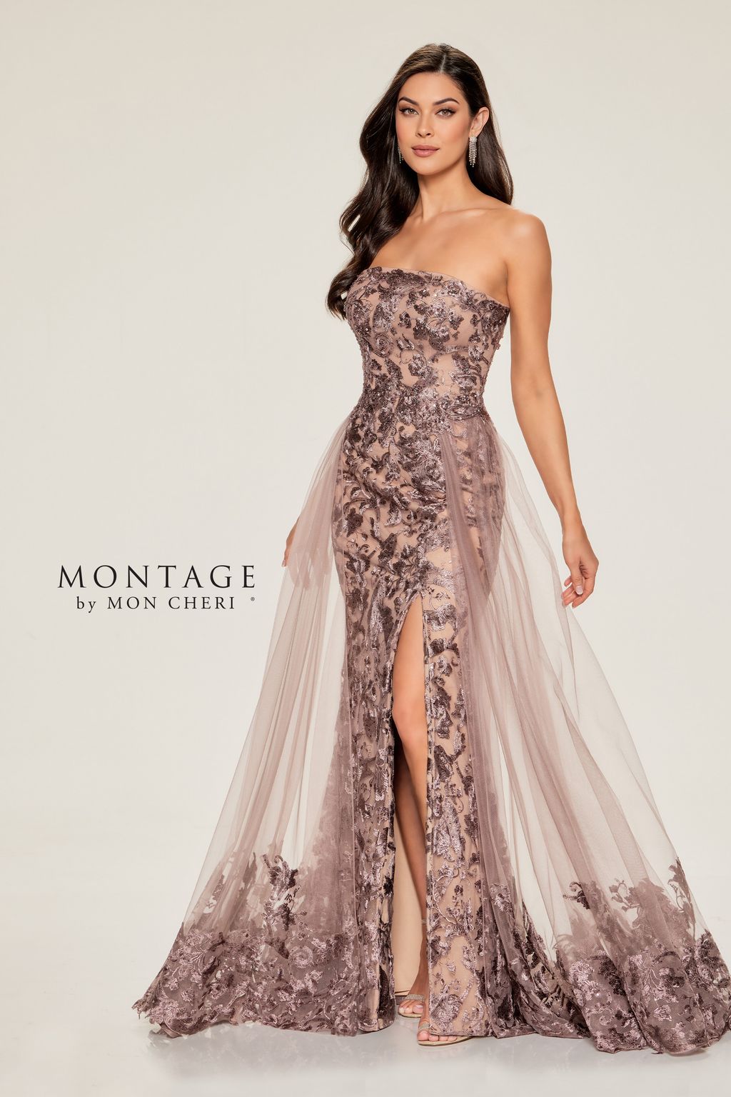 Formal Dresses Sequin Long Glitter Mermaid Formal Dress Dark Mink/Nude