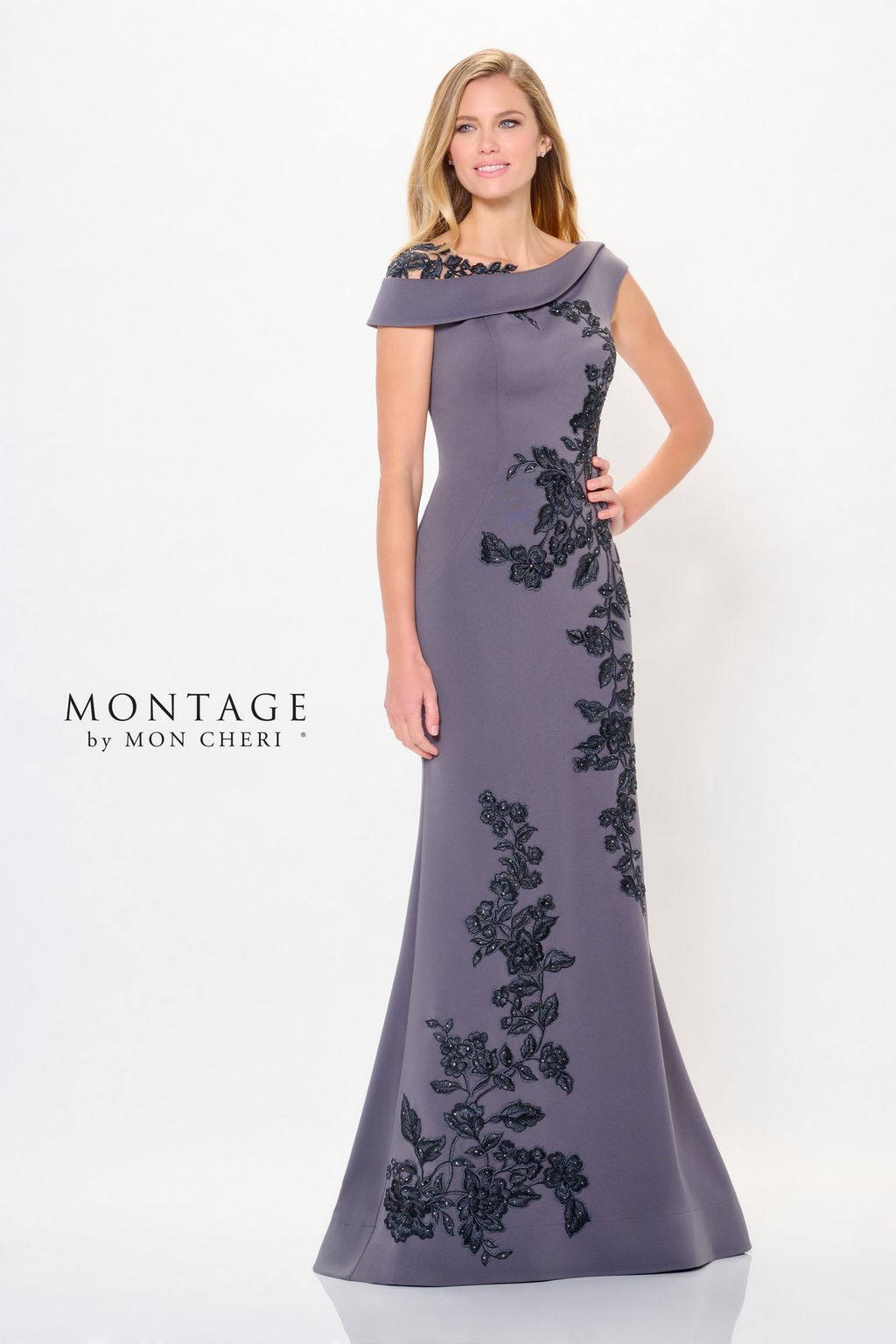 Formal Dresses Long Mermaid Formal Beaded Evening Dress Charcoal/Black