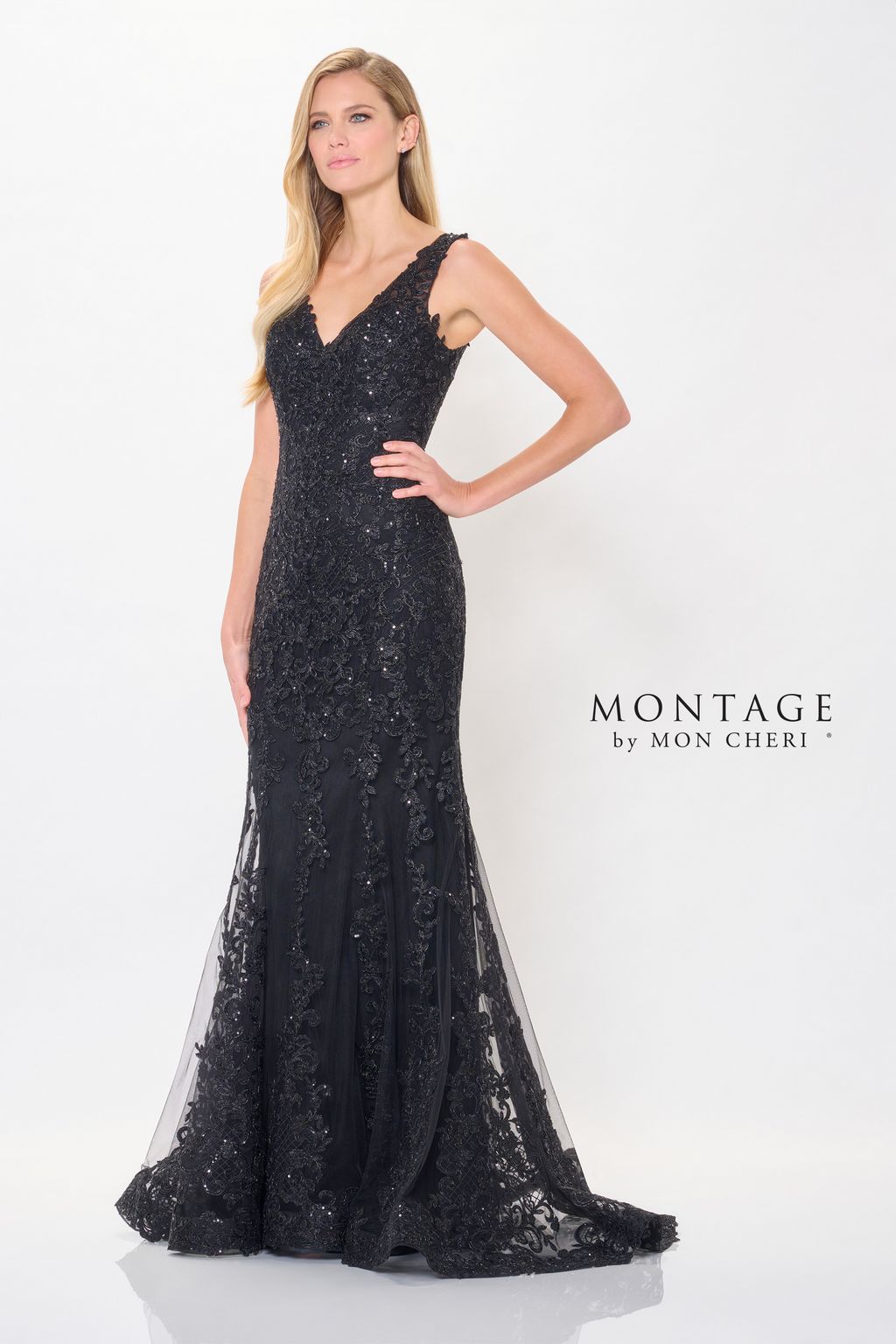 Formal Dresses Sequin Long Formal Removable Sleeve Evening Dress Black
