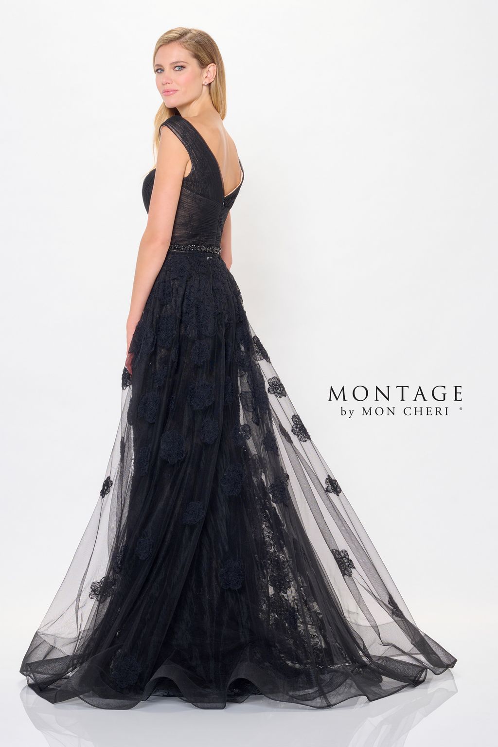 Formal Dresses Long Formal Detachable Train Evening Dress Black/Nude