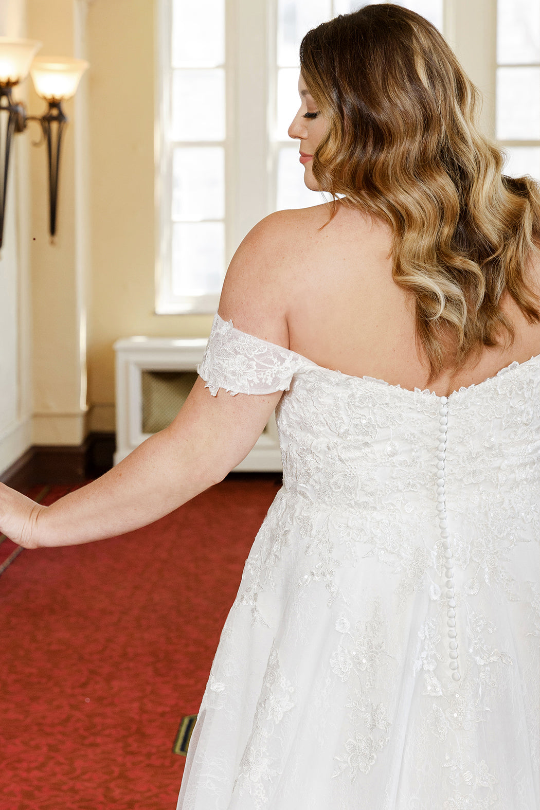 Wedding Dresses Floral Lace Long A Line Plus Size Sequin Wedding Dress Ivory/Ivory