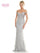 Formal Dresses Long Beaded Off Shoulder Formal Dress Silver