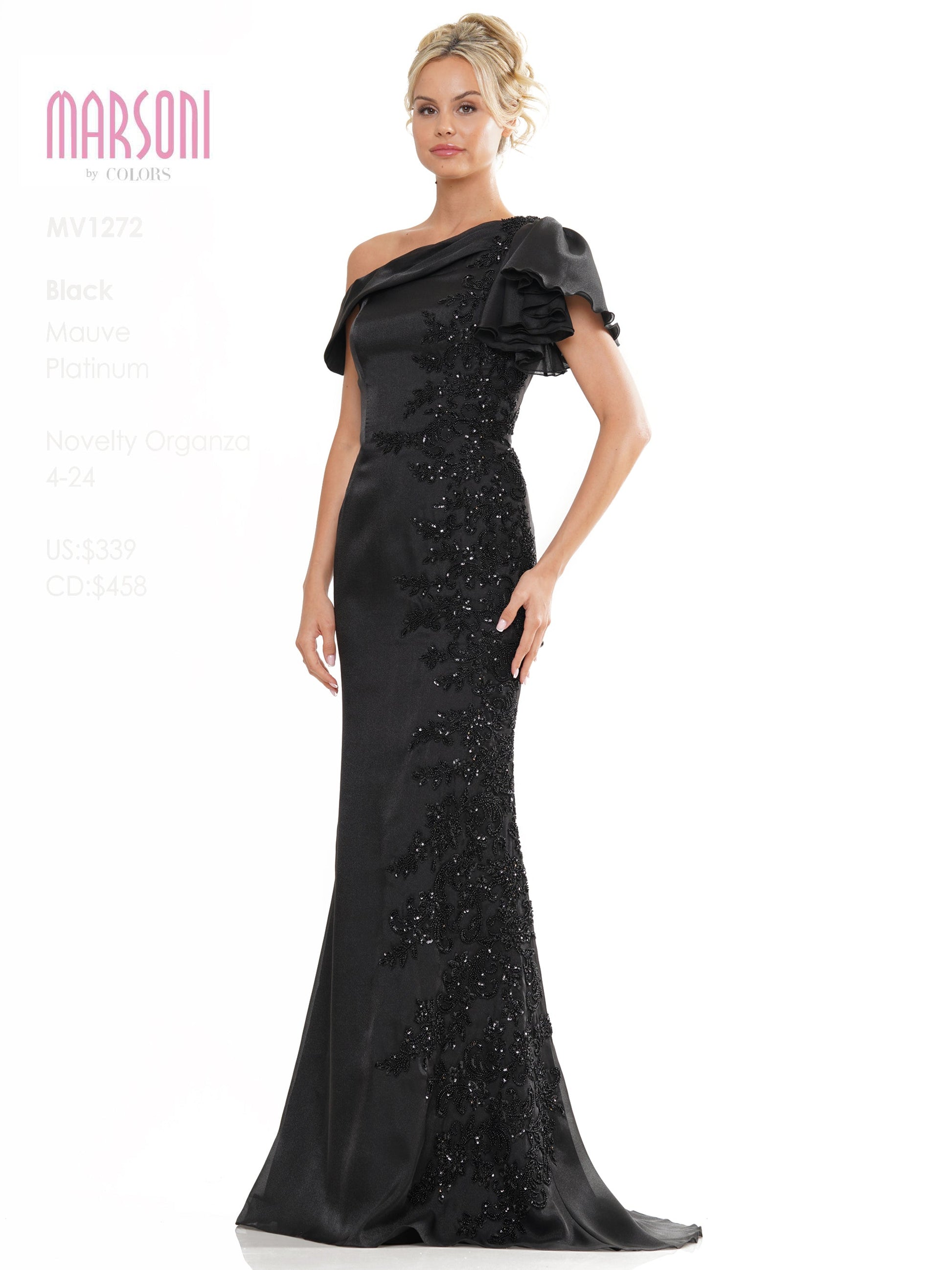 Mother of the Bride Dresses Mother of the Bride One Shoulder Lace Applique Dress Black