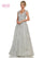 Formal Dresses Cap Sleeve A Line Embroidered Tulle Formal Dress Seaglass