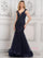 Formal Dresses Beaded Long Formal Prom Mermaid Dress Navy