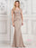 Formal Dresses Long Formal Prom Beaded Dress Taupe