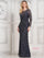 Mother of the Bride Dresses Long Sleeve Mother of the Bride Beaded Dress Navy