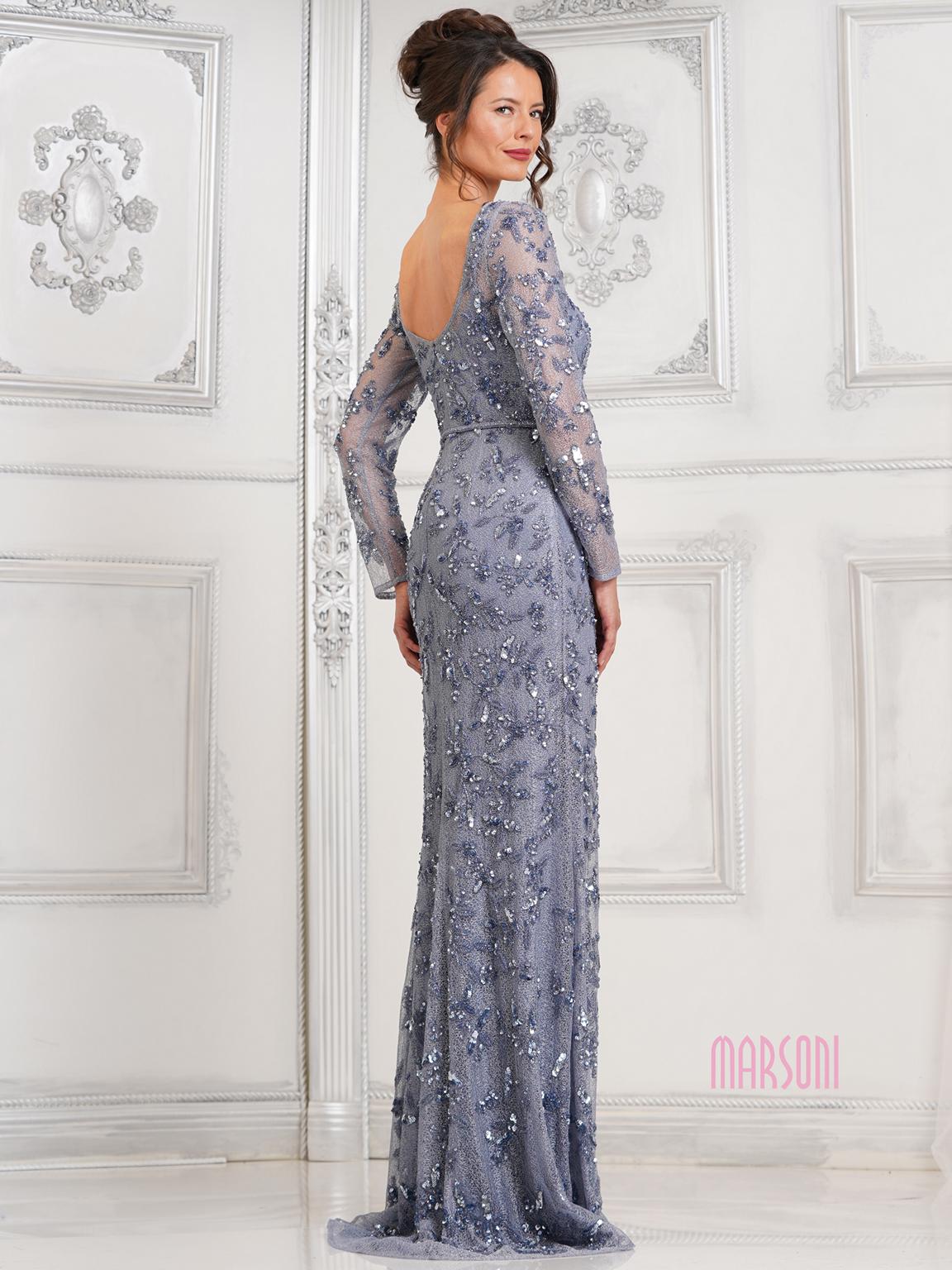 Mother of the Bride Dresses Long Sleeve Mother of the Bride Beaded Dress Vintage Blue
