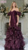 Prom Dresses Long Ruffle Formal Evening Prom Dress Wine