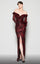 Formal Dresses Fitted Formal Long Sleeve Evening Dress Burgundy