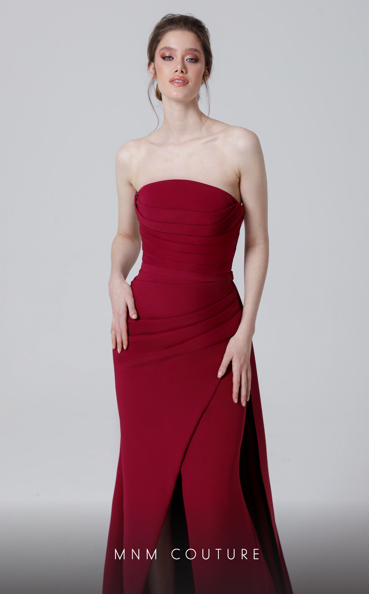 Formal Dresses Long Fitted Formal Evening Slit Mermaid Dress  Cherry
