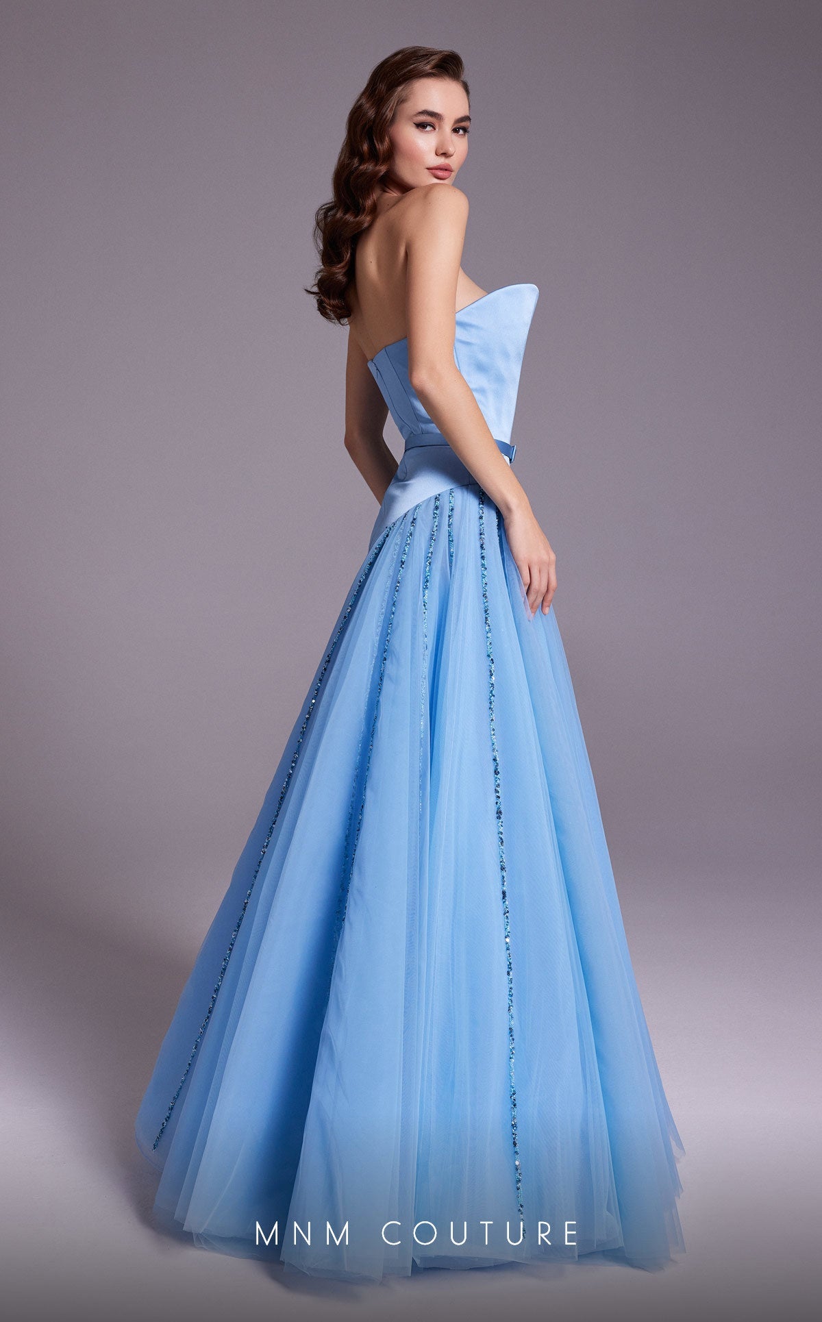 Prom Dresses Beaded Sequin Long Formal Aline Prom Dress Ice Blue